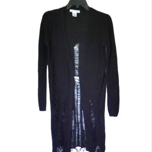 Say What? Long Distressed Open Duster